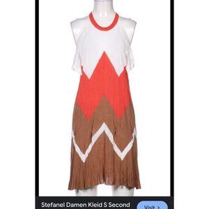 Stefanel Collectible Women's Linen Blend Casual Chic Chevron Halter Dress Sz S‎